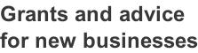 Grants and advice  for new businesses